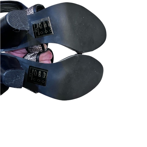 Beau & Ashe Tana Brown and Cream Reptile Semi Bootie Sandals Sz 9 - Picture 7 of 10